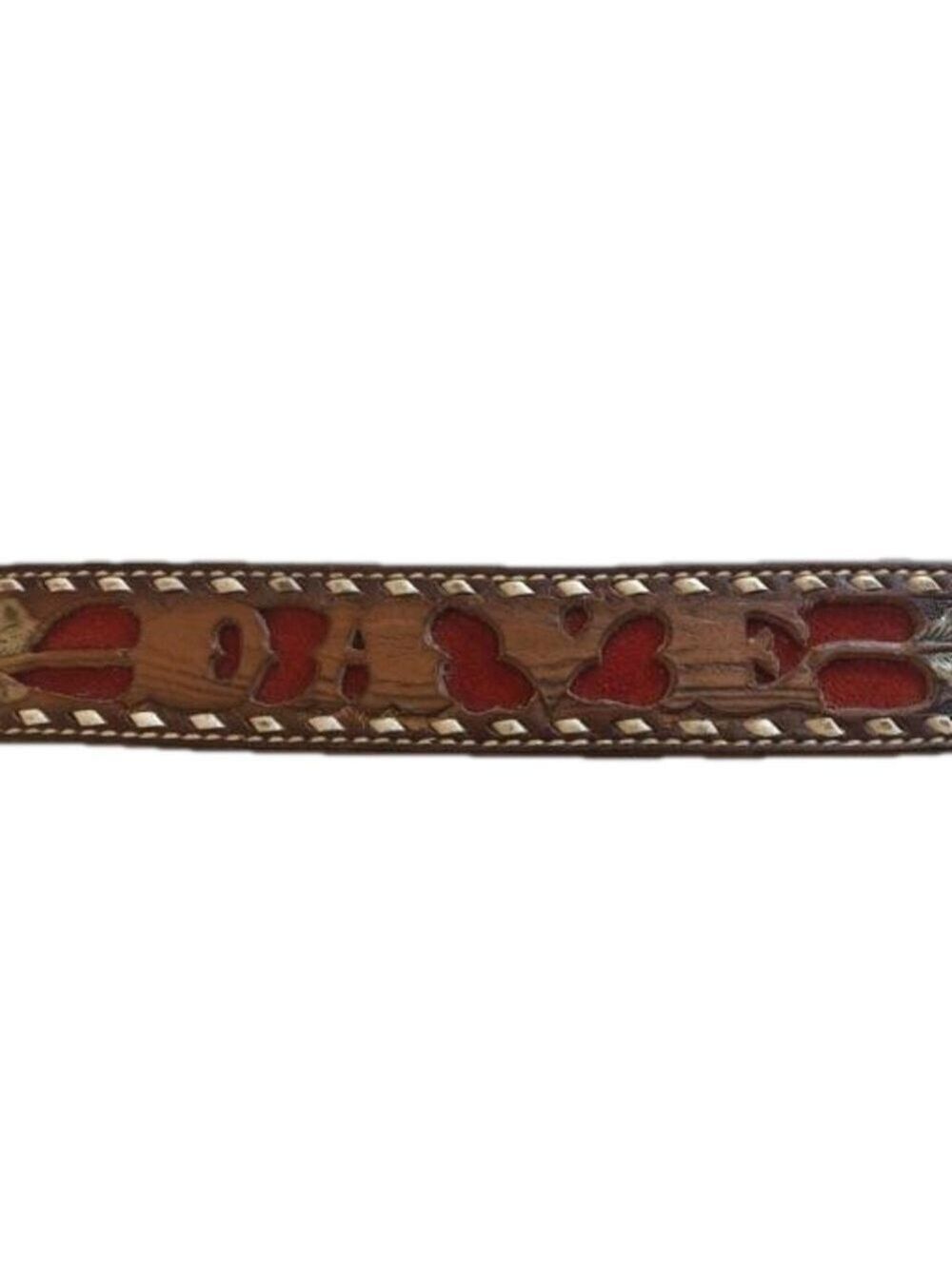Tony Lama Size 32 western leather belt. Personalized Dave Belt Only No Buckle